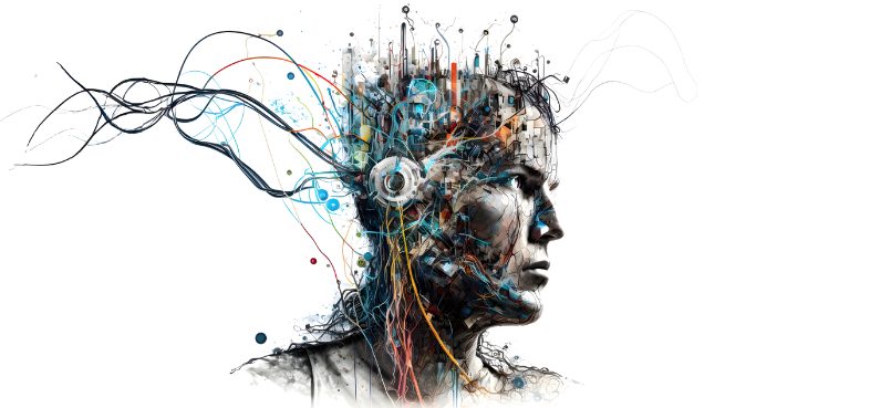 Brein als zwarte doos met focus op zintuigen, geur en mentale prestaties, visueel weergegeven als verbinding tussen lichaam en brein